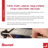 Starrett Steel Combination Square With Square Head - 6 Blade Length, Cast Iron Heads, Hardened Steel, Reversible Lock Bolt, Sc