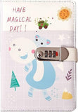 Hmv Mall Cartoon Printed Secret Diary Notebook With Number Combination Lock Pu Leather Cover Lock Diary For Girls, Password Lock