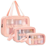 Sneheri Makeup Travel Pouch, Cosmetic Bag, Travel Kit Pouch For Toiletries, Brushes And Cosmetics Set Of 3 Washbag Pouch P