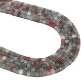 BEADIA Natural Bloodstone Cube Spacer Beads 4mm Loose Square Stone Beads for Jewelry Making 38cm/Strand