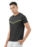 Pumpd Athleisure Mens Stylish T-Shirt For Gym -Drytech Anti-Odor Lightweight Soft Seams Uv Protect,Whacky Black,Whacky Black,S