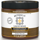 Retique It Wood'n Stain - Liquid Wood Gel Stain Interior/Exterior (16 oz (Pint), 50 Dark Pecan)