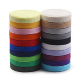 SEMINI 21 Mixed Color 42 Yards Twill Cotton Ribbon Herringbone Bias Tape Natural Webbing Tape for Sewing Binding Gift Wrapping D