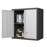 STEELIST Steel Wall Cabinet, Heavy Duty Hanging Garage Storage Cabinet with Adjustable Shelf & Locking Doors, Wall Mounted Metal