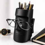 JYONIL Creative Face Eyeglass Holder Stand with Pen Holder, Decorative Desk Organizer for Spectacles, Sunglasses, Pens, Pencils,