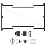 Adjust-A-Gate Full Frame Gate Fence Kit, Fits 60-96 in. Openings & Up to 6 ft., Black - Heavy-Duty Outdoor Reinforcement & Acces