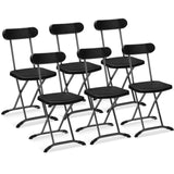 GYMAX Folding Chair, 400lbs Plastic Chairs Set with Steel Frame & Ergonomic Curved Back, Indoor & Outdoor Commercial Event Seat