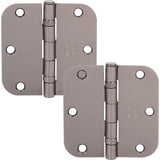Stone Harbor Hardware 3-1/2 Ball-Bearing Door Hinges, 5/8 Radius Corner, Antique Nickel, 2-Pack