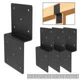 XZWMY 4Pcs Heavy Duty Z-Shape Steel Brackets, 5x5 Z-Shape Connector, Black Powder Coated, Corner Mount, 4 Count