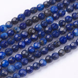 LiQunSweet 120~130 Pcs 3mm Natural Lapis Lazuli Beads Strands Faceted Round Small Loose Crystal Gemstone Bead Spacer for DIY Jew