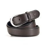 Lapis Bard Sullivan Belt Silver 35Mm Buckle With Two Tone Leather Strap Charcoal (36)