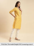 Rangita Women'S Rayon Straight Kurti, Yellow 2, 36