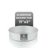 Restaurantware-Met Lux 12 x 3 Inch Straight-Sided Baking Tin, 1 Round Cake Pan - Oven-Ready, Freezable, Anodized Aluminum Round