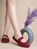 Shoetopia Comfortable Cozy & Chic Flat Cherry Mules For Women & Girls /Eu41,Cherry,8,B0F6V4699N