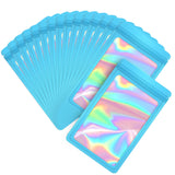EONJOE 100-pack 6 8 inch mylar bags with clear window holographic resealable sealable packaging zip bag for small bussiness jew