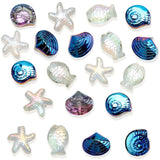 Ocean Theme Aesthetic Beads - Blue Snail Shell, White Starfish, Glass & Crystal for Bracelets & Jewelry Making