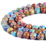 ALZLDYS Bicolor Imperial Jasper Beads 67pcs 6mm Stone Beading Loose Gemstones Hole Size 1mm DIY Smooth Bead for Bracelet Necklac