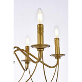 Elegant Lighting Living District Westley 6 Lights Pendant In Brass