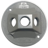 Sigma Electric 14383 1/2inch 3 Hole Round Lamp Holder Cover, Grey
