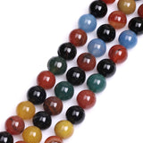 GEM-Inside Mixed Color Agate Gemstone Loose Beads 16mm Round Crystal Energy Stone Power for Jewelry Making 15