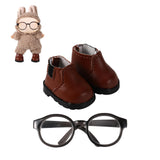 Mikovivi Mini Doll Shoes and Glasses Set, Stylish Mini Toy Shoes and Glasses for 17cm Doll Footwear Eyewear Decoration to Match