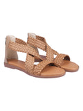 Shoetopia Women'S Flat Sandal-6 Kids Uk (Crv-Tan),Tan,6,B0CXJ13Z2K