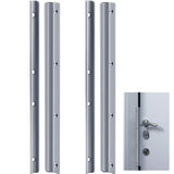 MorningRo 4 Pack 12 Inch Steel Door Latch Guard Plate Constructed Latch Shield Gray Painted Swing in Doors Plate Cover Protector