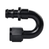 EVIL ENERGY 12AN 180 Degree Push Lock Hose Fitting End Black