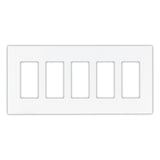 Eaton 9525WS ASPIRE Screwless Wallplate, 5-Gang, White Satin