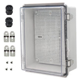 Zulkit Junction Box IP67 Waterproof Electrical Box Hinged Clear Cover Stainless Steel Latch Plastic Enclosure for Project w Moun