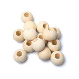 25mm Wood Beads for Macrame Projects, Unfinished Large Hole Round Wooden Loose Beads Beading Supplies with 10mm Hole for Handmad