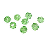 Chengmu 10mm Rondelle Peridot Glass Beads for Jewelry Making, 200pcs Faceted Briolette Crytal Spacer Beads for Bracelet Necklace