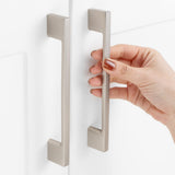 ASKANO 10 Pack 5 Inch Hole Centers, Brushed Nickel Cabinet Pulls Satin Nickel Cabinet Handles Silver Kitchen Hardware for Cabine