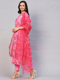 Gosriki Women'S Rayon Floral Printed Straight Kurta With Pant & Dupatta (Aamantran-Pink-Nw-Gs_M_Pink_Medium),Pink,,B0C3QWY8BH