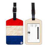 Nutcase Designer Luggage Travel Baggage Tags Set Of 2 With Name Card Inside Red White & Blue