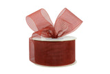 Ribbon Bazaar Plain Sheer Organza 1-1/2 Rust 25yd Spool 100% Nylon Ribbon