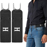 Ashasha Buckleless Belt Hook Tactical Metal Hook Elastic Belt Unisex BuckleLess Invisible 2 Pack Waist Belts For Work & Edc (H