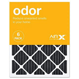 AIRX FILTERS WICKED CLEAN AIR. ODOR 20x25x1 MERV 8 Carbon Pleated Air Filter Made in the USA Box of 6