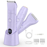 Bikini Trimmer Electric Razors for Women,3 in 1 Body Hair Removal Kit for Face,Pubic,Arm, Leg, Armpit, Bikini Trimmer,Painless I