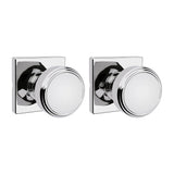 Kwikset Maven Interior Passage Door Knob, Square Handle for Closet and Hallway Doors, Non-Locking Doorknob in Polished Chrome, w