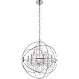 Living District Indoor Modern Home Decorative Bright Ceiling Cordelia 6 Light Chrome Crystal Pendant
