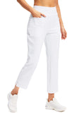 Soothfeel Women s Golf Pants with 5 Pockets High Waisted Stretch Sweatpants Travel Athletic Work Ankle Pants for Women (White M)-New