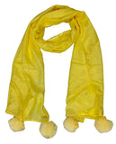 Women And Girls Trendy Rayon Rabbit Puff Scarves, Scarf, Stoles (Lemon Yellow)