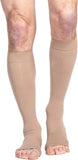 SIGVARIS Mens & Womens Essential Cotton 230 Open Toe CalfHigh Socks 3040mmHg