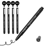 KEMYR 4 Micro Fine liner Drawing Art Pens Calligraphy Pens: 0.9mm Size Black Art supplies Waterproof Archival Black Ink Markers