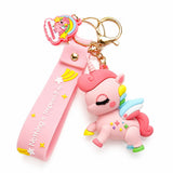 CherryBox 3D Cartoon Keychain | Cute Charm Keyring and Bag Hanging Accessory (Pack Of 1) (Unicorn Pink)
