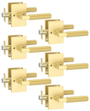 Asidrama 6 Pack Brushed Gold Passage Door Handles, Door Lever with Door Knobs Indoor for Bedroom or Bathroom, Heavy Duty Door Ha