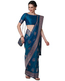 Leriya Fashion Womens Present Banarasi Soft Lichi Silk Saree | Jacquard Rich Pallu Design | Golden saree for women | Cotton silk
