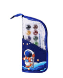 MY PARTY SHOP Art Set 51 Pc with Astronaut Pencil Case, Watercolour & Markers, 10 Coloured Pencils, Dual Brush Fine Tip, Standin