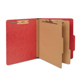 Staples 614622 Moisture-Resistant Class Folders 2/5-Cut Top LTR 2 Div Red 10/Bx